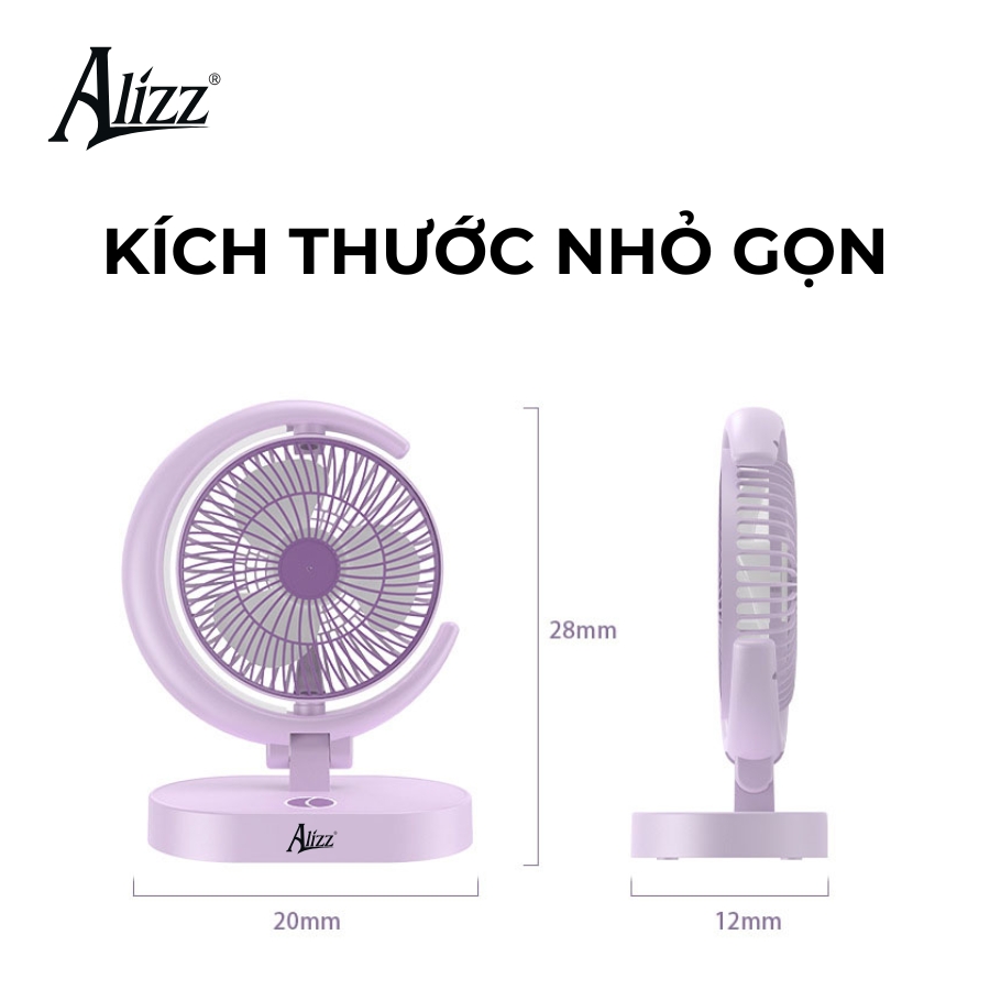 Quạt Gấp Để Bàn Mini Sạc USB ALIZZ AL-11768