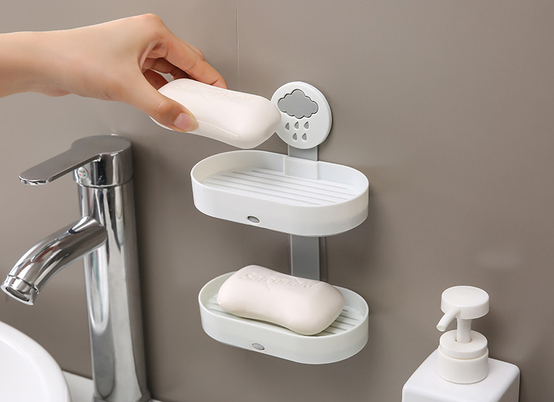 Kệ dán tường 2 tầng đựng xà phòng hình đám mây