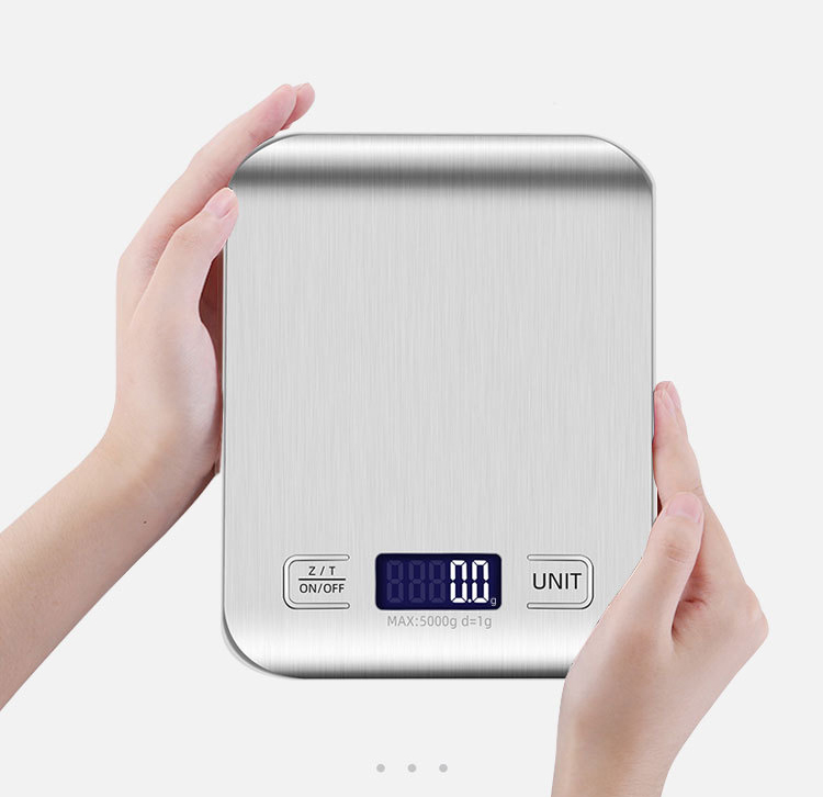 Cân Điện Tử Nhà Bếp 5kg Mặt Nhôm Cao Cấp