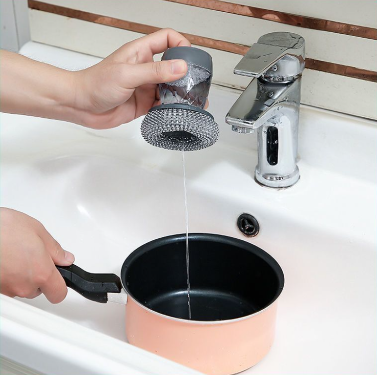 Dụng cụ chà xoong 2in1 đụng xà phòng