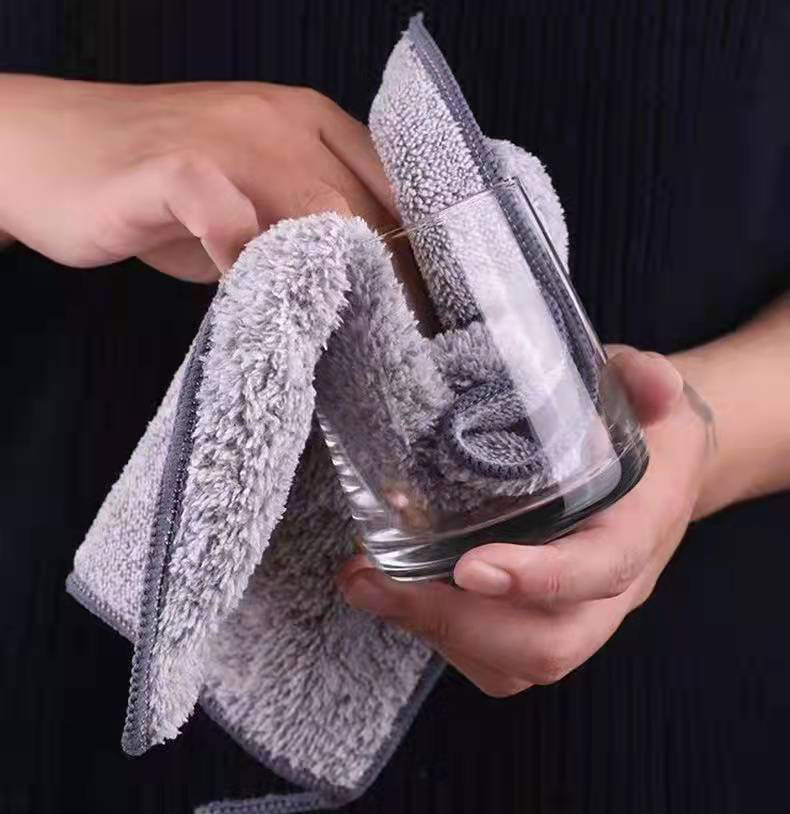 Sét 10 Khăn Lau Đa Năng 2 Mặt Siêu Thấm Màu Ghi ( loại nhỏ)