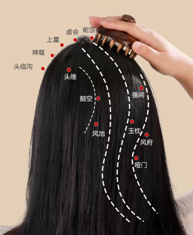 Lược Gỗ Đàn Hương Massage Đầu ALIZZ AL-14677(HĐ)