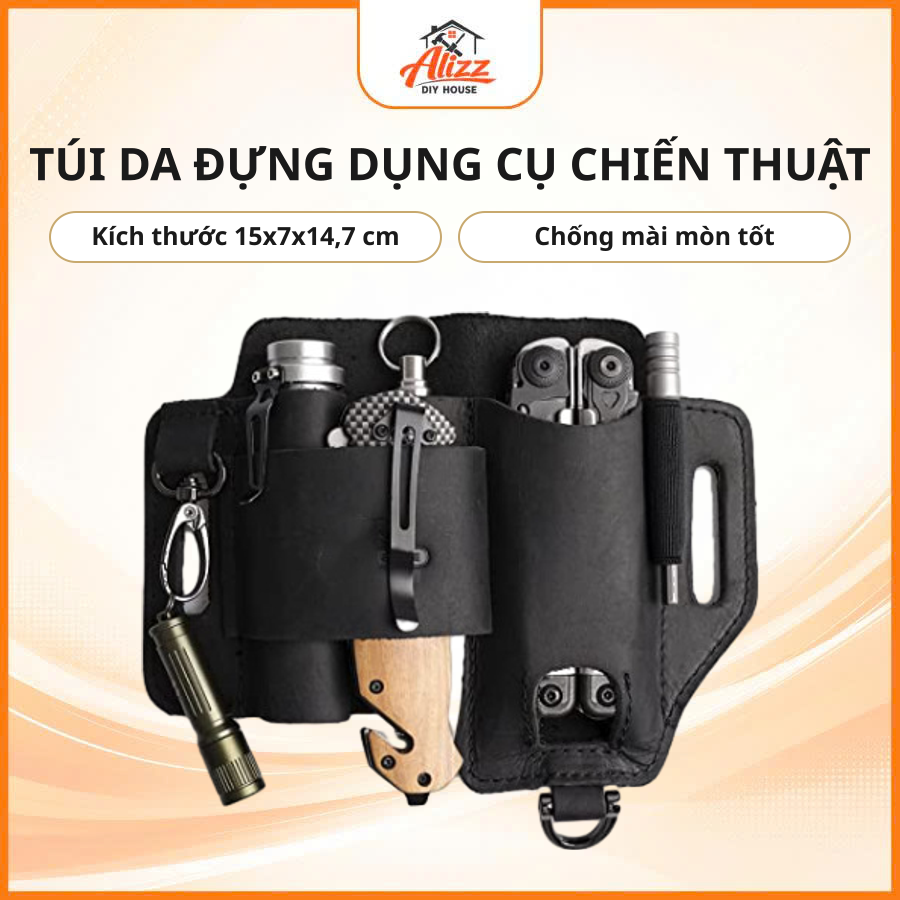 Túi Da Đựng Dụng Cụ Chiến Thuật Alizz Bền Đẹp Tiện Dụng