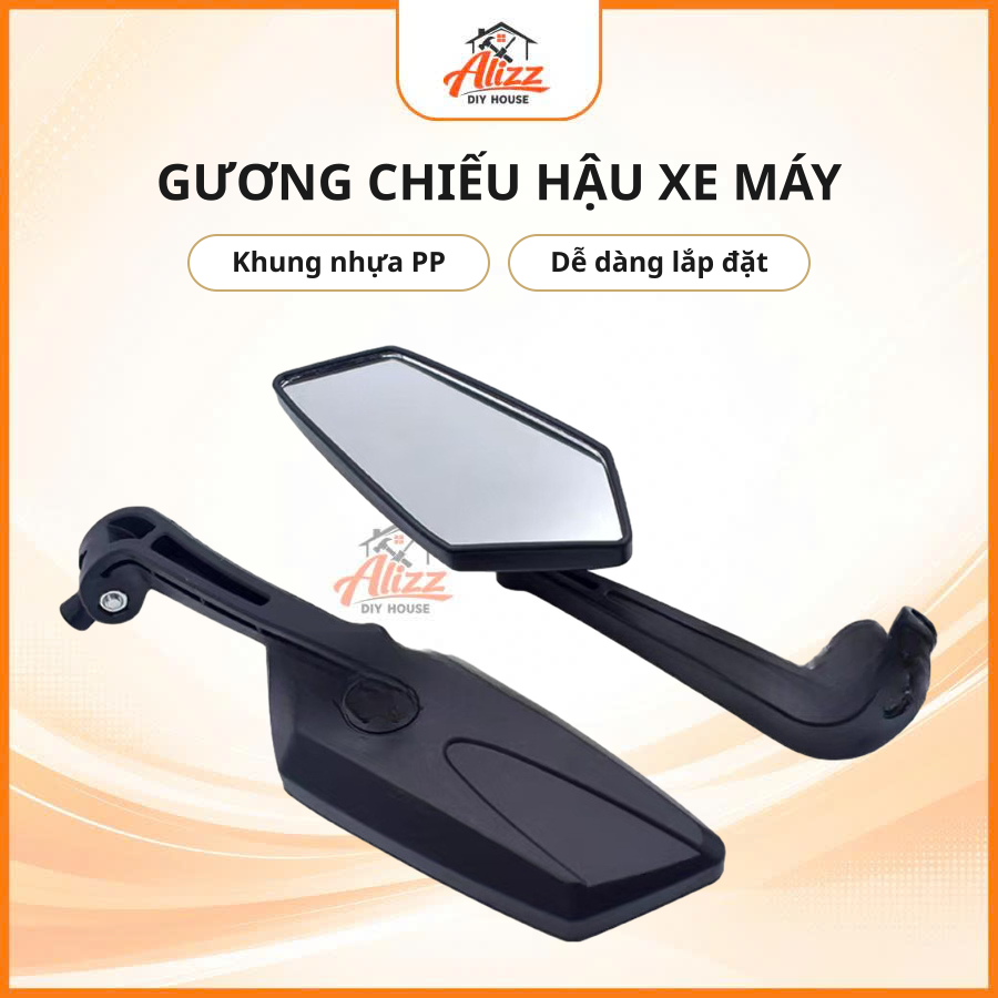 Gương Chiếu Hậu Xe Máy Alizz Nhựa PP Cao Cấp Kiểu Dáng Đơn Giản