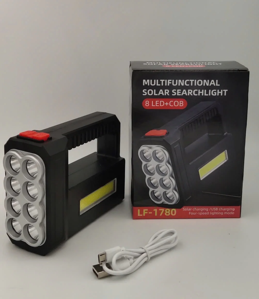 Đèn pin mặt trời cầm tay siêu sáng 1200W