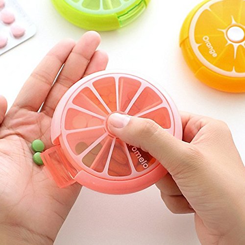 Hộp chia thuốc mini 7 ngăn xoay tròn