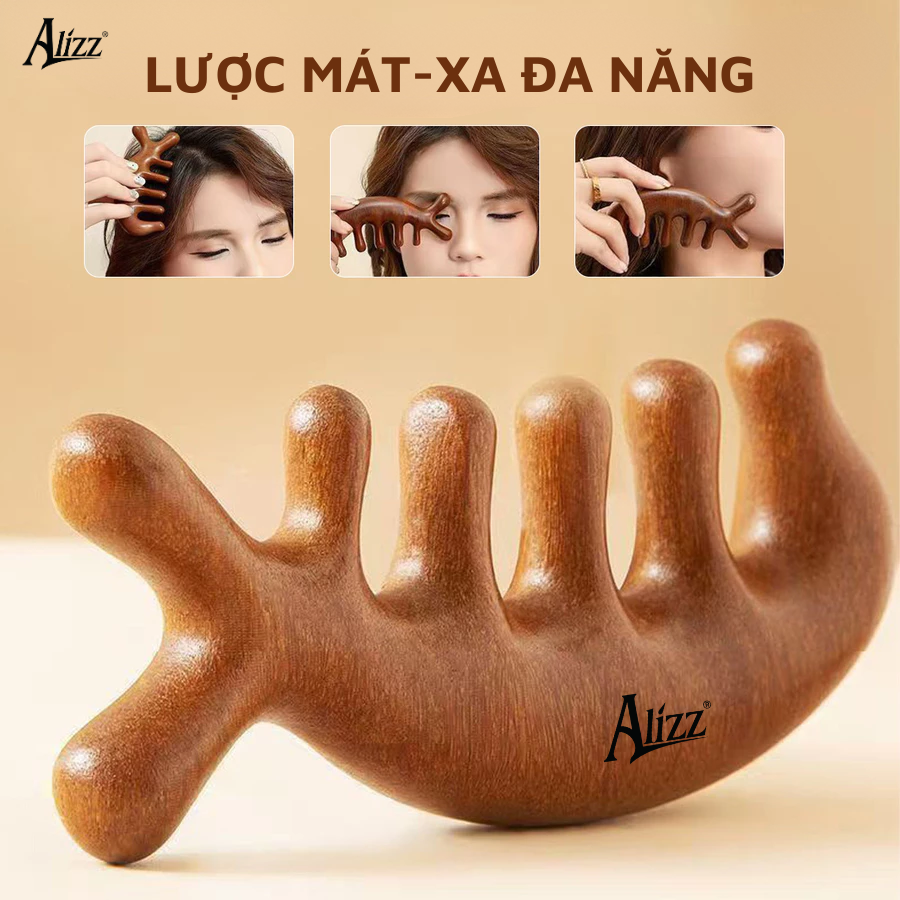 Lược massage AL-14361 gỗ đàn hương đầu cá heo