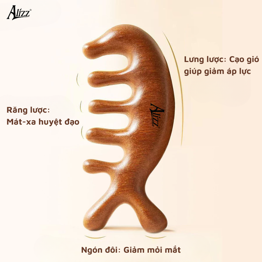Lược massage AL-14361 gỗ đàn hương đầu cá heo