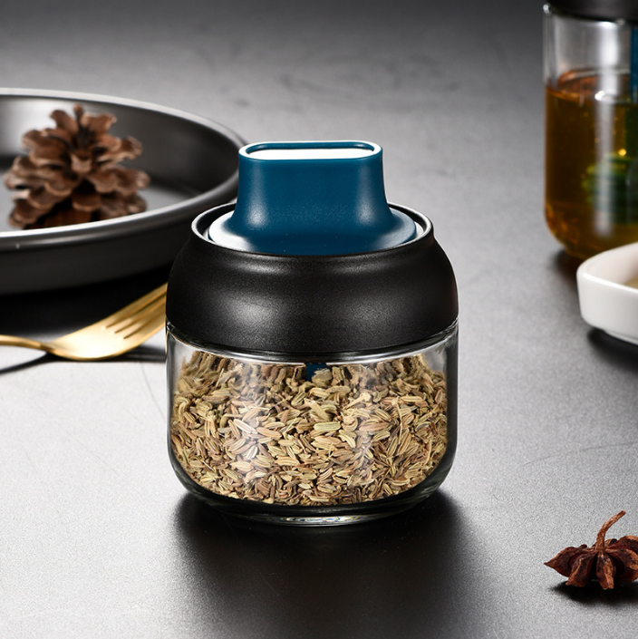 Hủ thủy tinh đựng gia vị (mẫu thấp) kèm cây khuấy mật ong