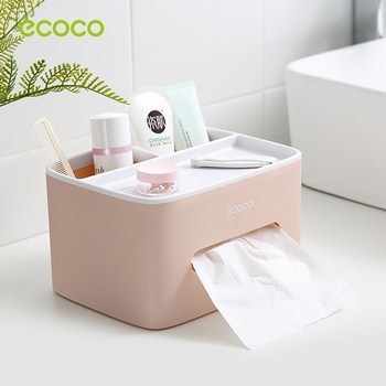 Hộp đựng giấy vệ sinh để bàn có ngăn trên Ecoco