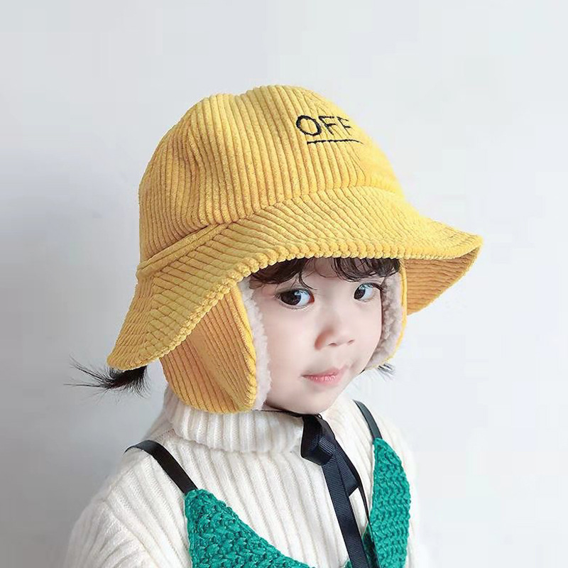 Nón nhung kẻ giữ ấm tai cho bé OFF