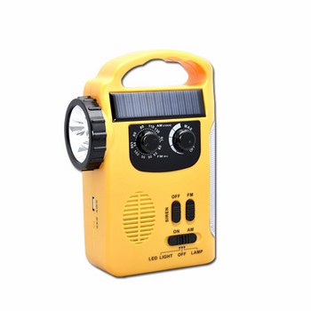 Radio đèn pin quay bằng tay năng lượng mặt trời 