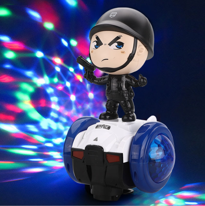 Xe đồ chơi cân bằng robot cảnh sát xoay 360 độ có đèn, nhạc cho bé