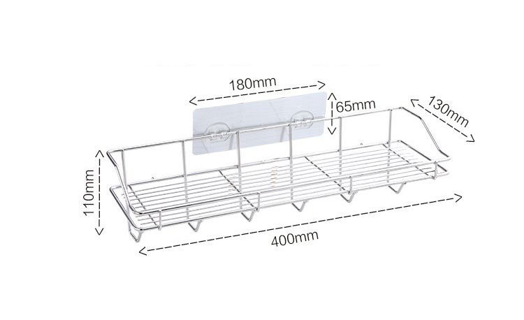 Kệ dán tường đựng vật dụng kèm 6 móc