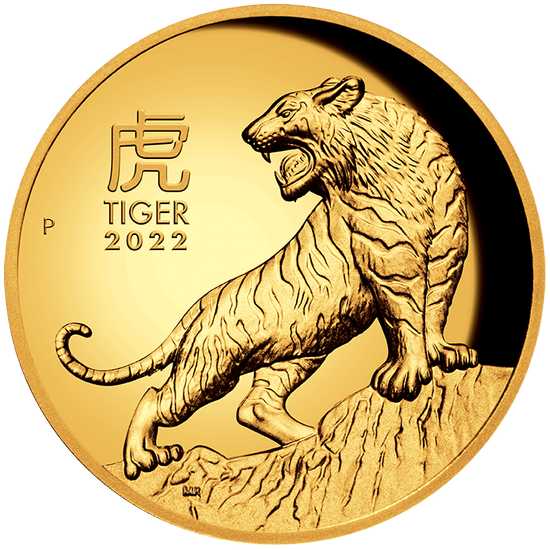 Cặp Tiền Xu Úc Con Hổ Mạ Vàng, Mạ Bạc 2022 (Tiền Lưu Niệm)