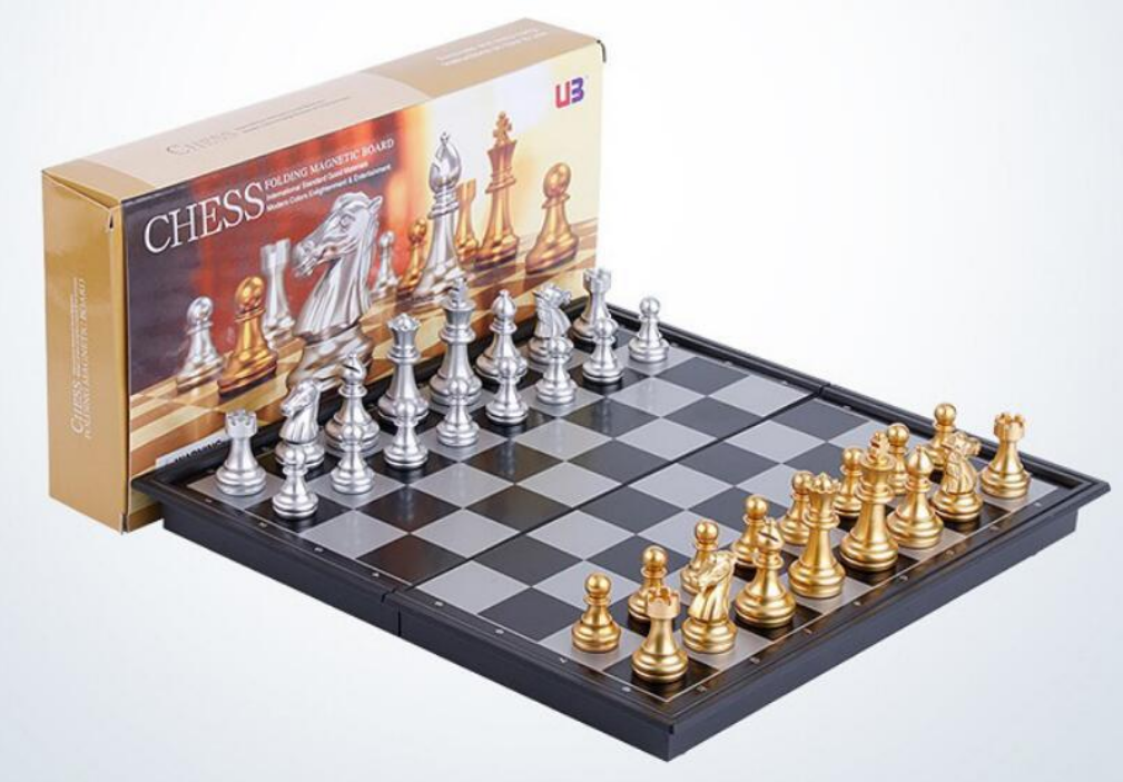 Bộ bàn cờ vua 25cm (vàng bạc)