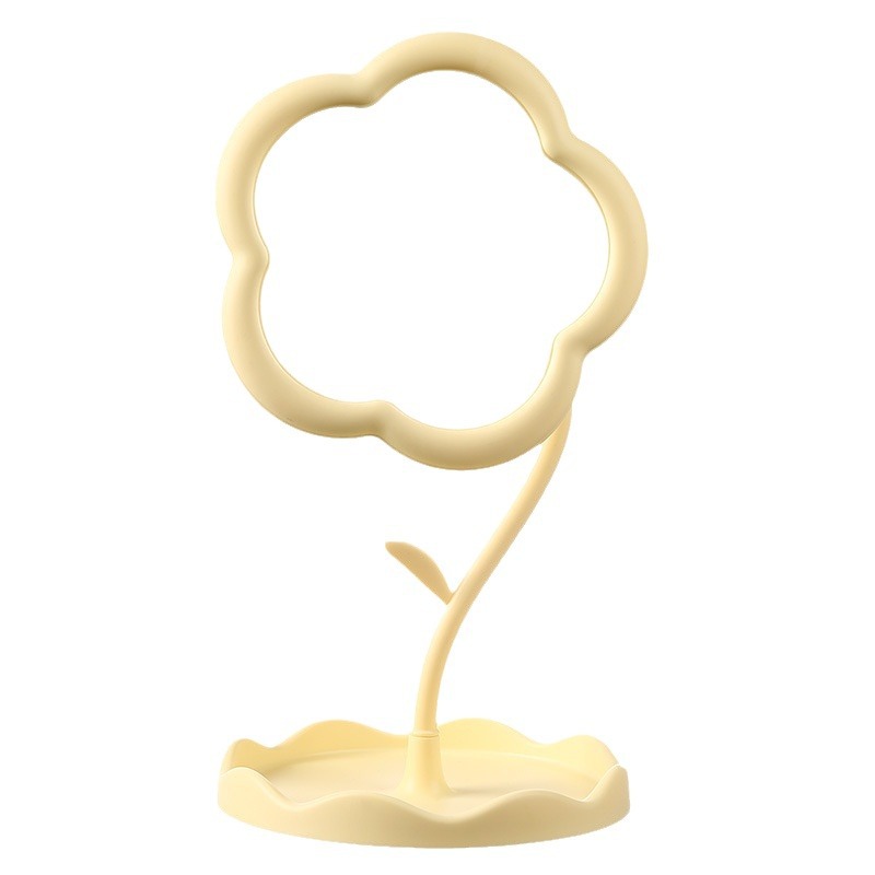 Gương Trang Điểm Mini Để Bàn Hình Bông Hoa