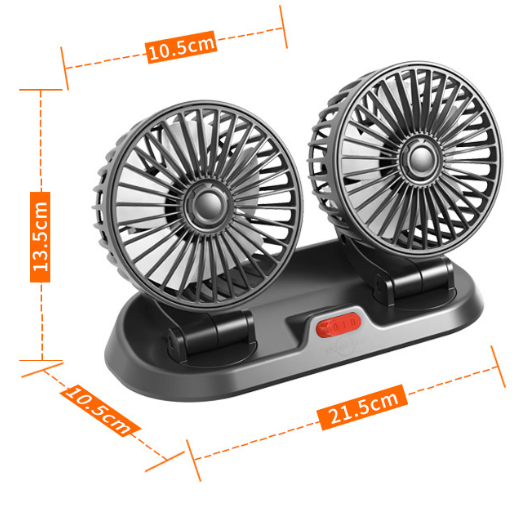 Quạt Xe Ô Tô Công Suất 5W Xoay 360 Độ