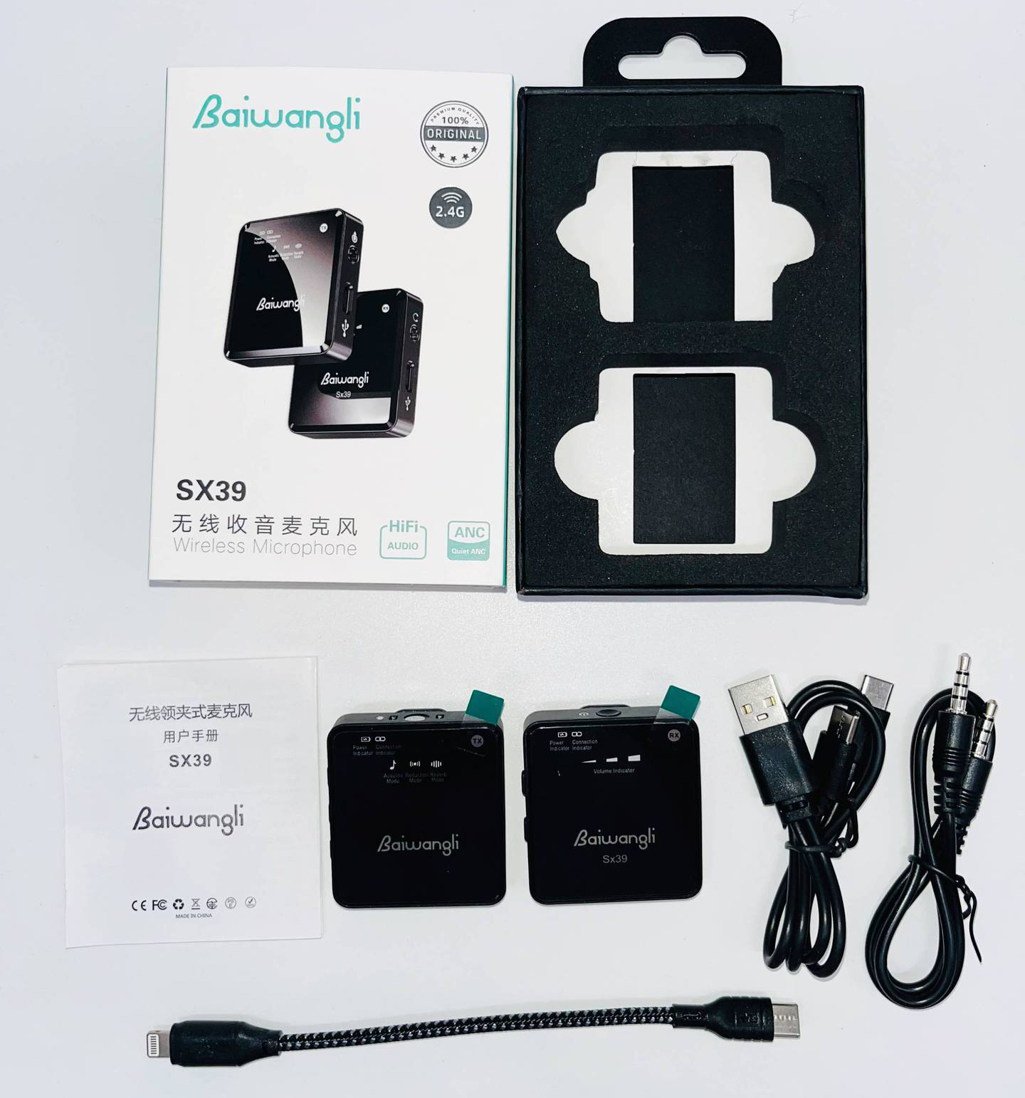BỘ MIC LIVESTREAM SX39 - 2 MIC CỔNG IPHONE XS39