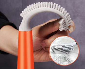 Chổi Cọ Toilet Silicon Có Bình Chứa Xà Phòng Cán Dài