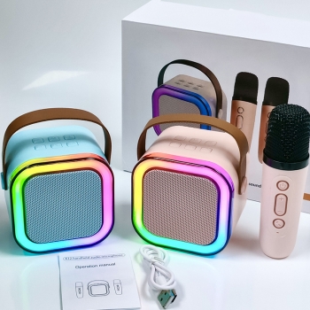 Loa Bluetooth K12 Kèm 2 Micro Không Dây Hát Karaoke Tại Nhà