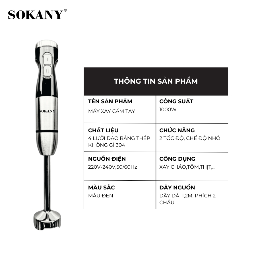 Bộ Máy Xay 1000W 3 Trong 1 SOKANY SKN-14017