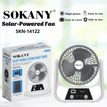 Quạt Để Bàn Sạc Điện SOKANY SKN-14122 Năng Lượng Mặt Trời 6inch