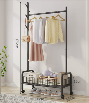 Kệ Treo Quần Áo Có Khay Để Đồ 176CM