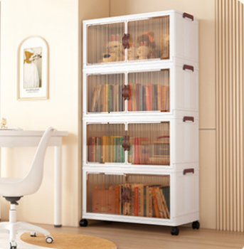 Tủ Nhựa Gấp Gọn 4 Tầng Đựng Đồ 56x32x127cm