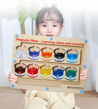 Bảng Bút đếm Từ Tính Bằng Gỗ Cho Trẻ Em, Phân Loại Màu Sắc