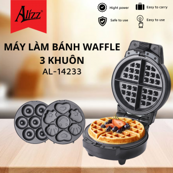 Máy làm bánh waffle 3 khuôn ALIZZ AL-14233