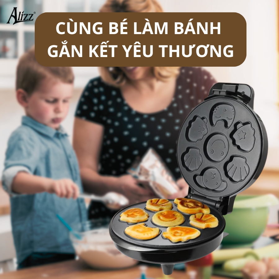 Máy làm bánh waffle 3 khuôn ALIZZ AL-14233
