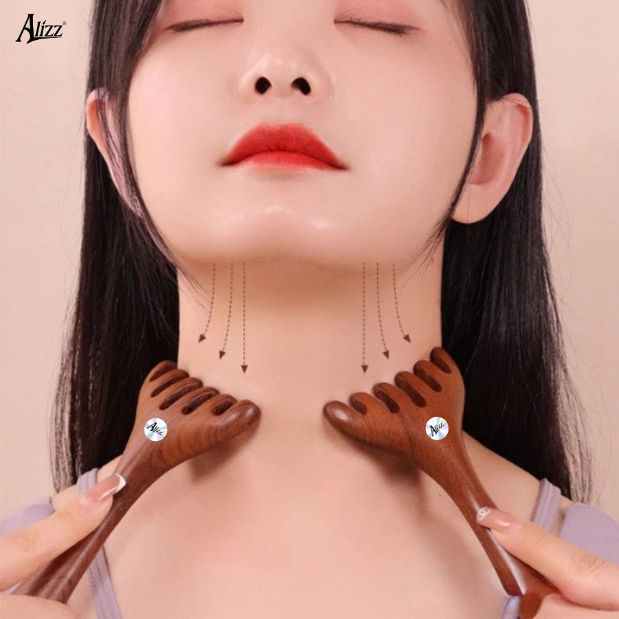 Lược Gỗ Đàn Hương 1 Đầu Chải Massage Da Đầu AL14397