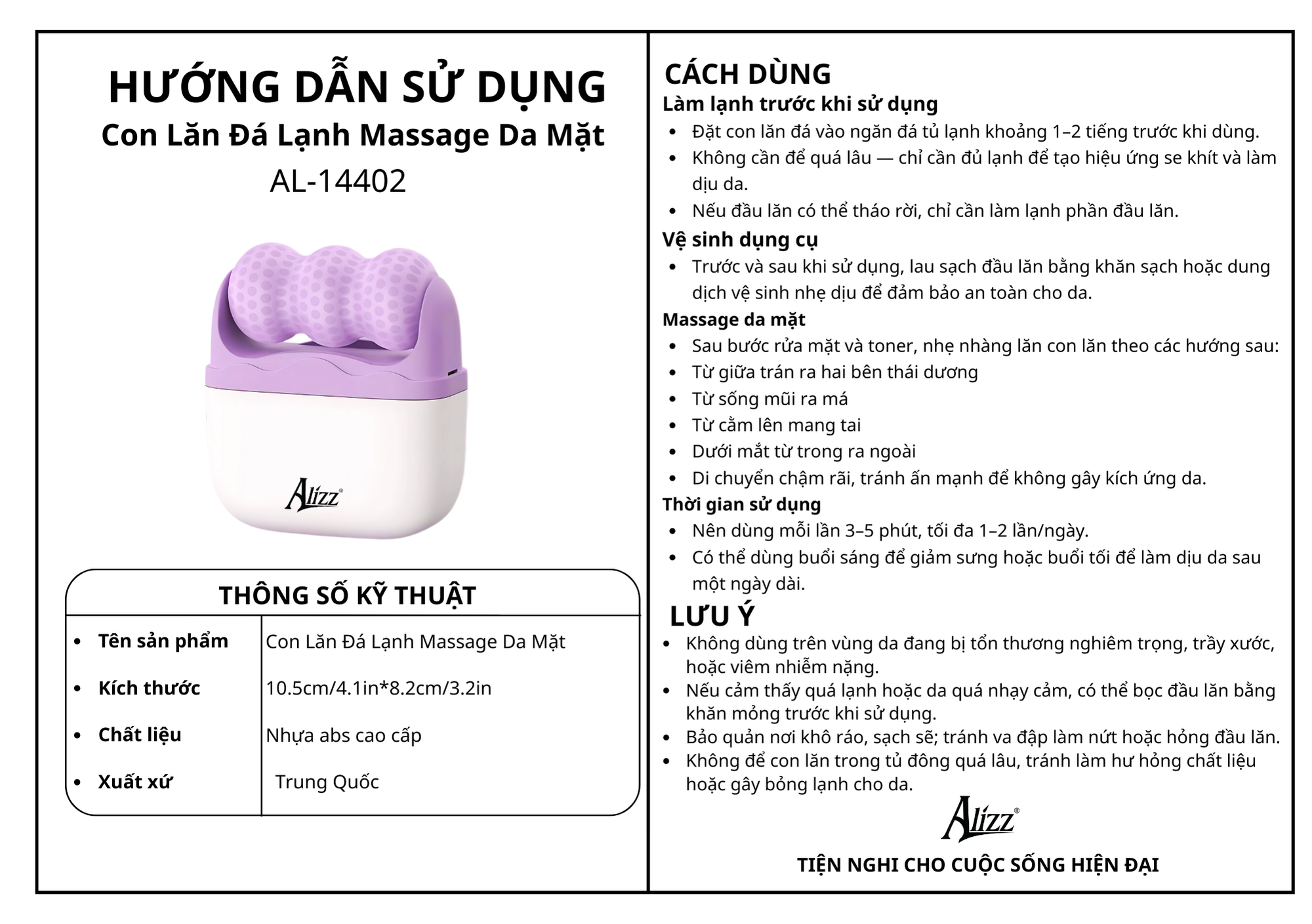 Con Lăn Đá Lạnh Massage Da Mặt AL14402
