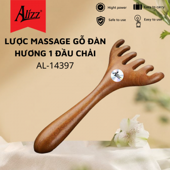 Lược Gỗ Đàn Hương 1 Đầu Chải Massage Da Đầu AL14397