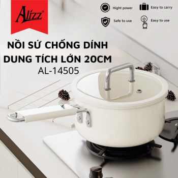 Nồi sứ chống dính dung tích lớn 20cm ALIZZ AL-14505