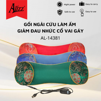 Gối Ngải Cứu Làm Ấm Giảm Đau Nhức Cổ Vai Gáy AL14381