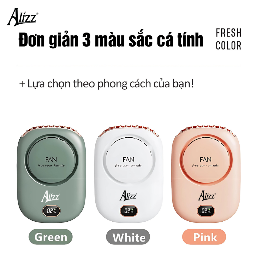 Quạt cầm tay ALIZZ AL-14116 kèm dây đeo cổ
