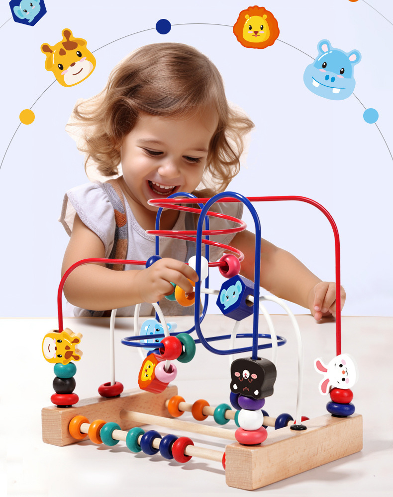 Đồ Chơi Luồn Hạt Gỗ Trí Tuệ Cho Bé
