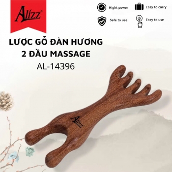 Lược Gỗ Đàn Hương 2 Đầu Massage ALIZZ AL14396