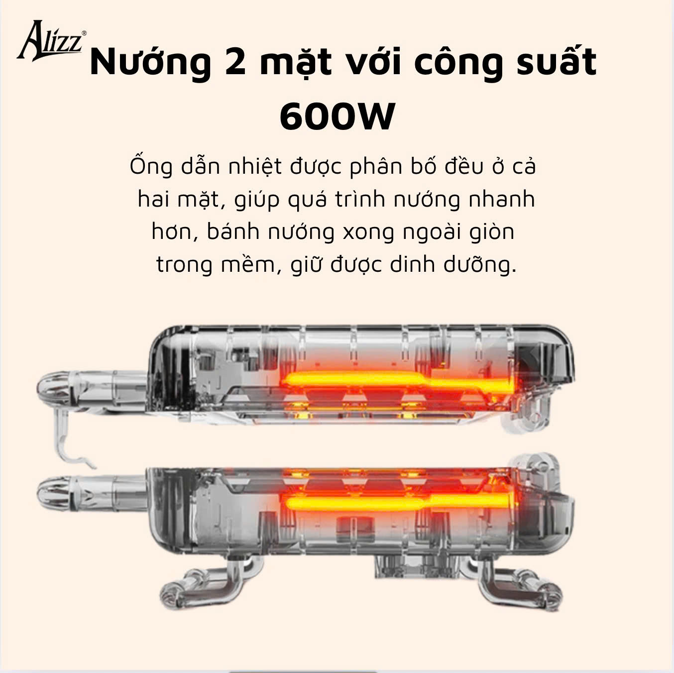 Máy làm bánh waffle 3 khuôn ALIZZ AL-14233