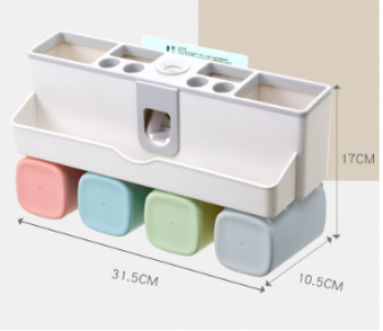 Hộp đựng kem đánh răng tự động kèm 4 ly 