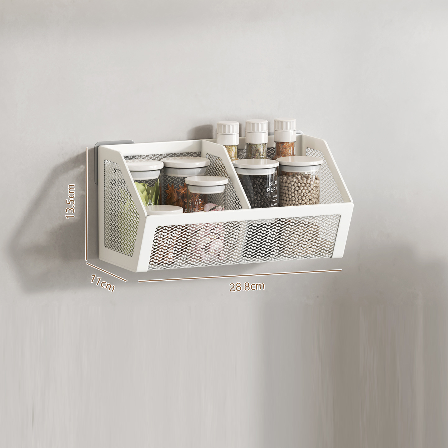 Rổ Kim Loại Đựng Dụng Cụ Nhà Bếp Dán Tường