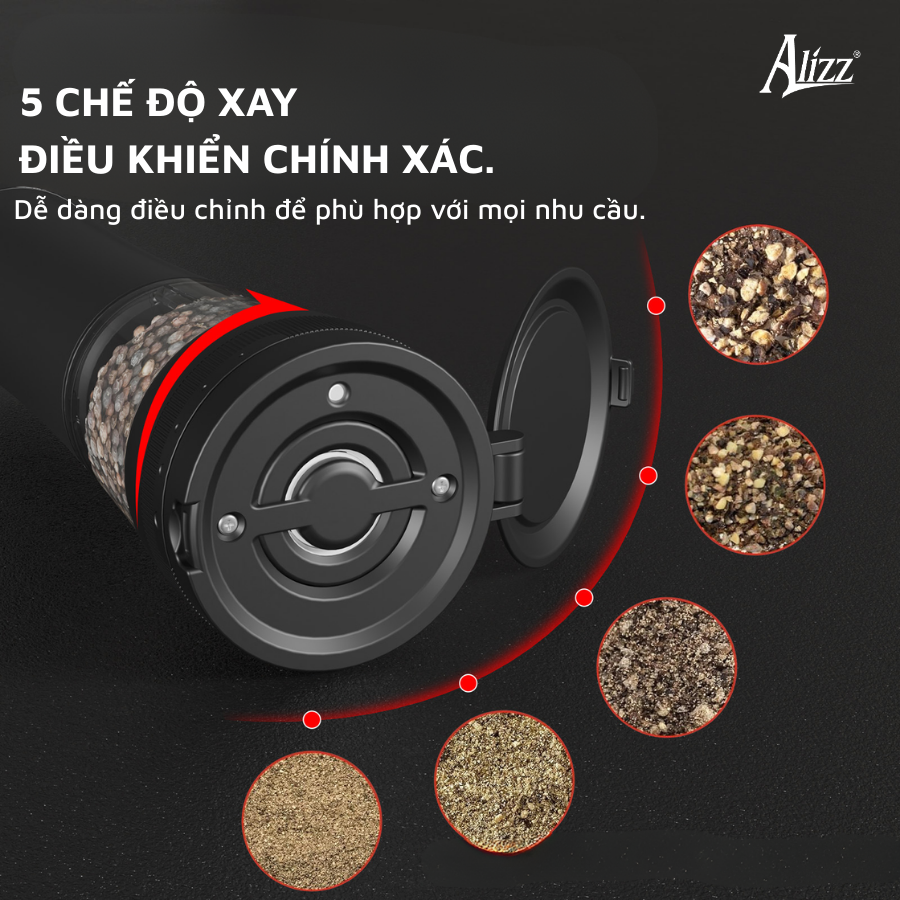Máy Xay Tiêu Sạc Điện 2 IN 1 AL-15095