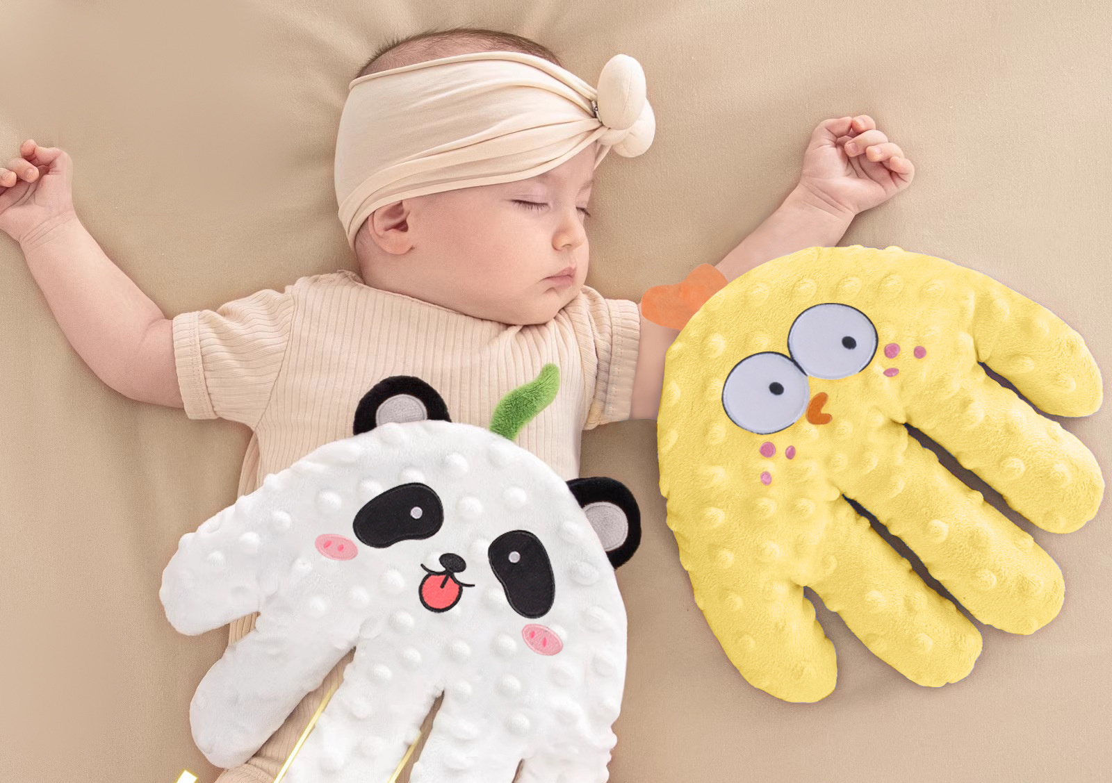 Gối Bông Hình Bàn Tay Vỗ Ru Ngủ Cho Bé