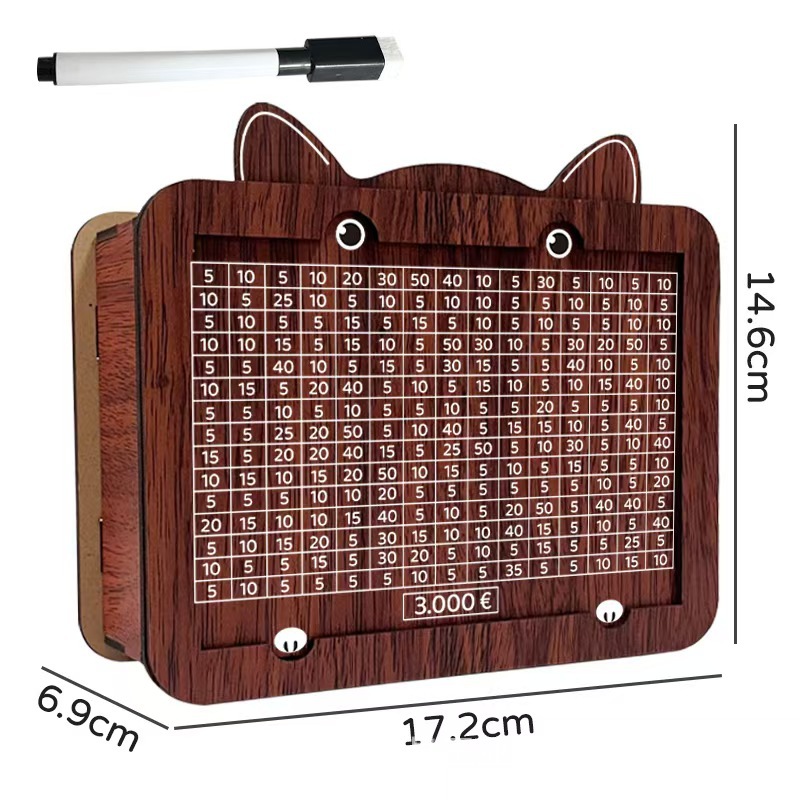 Hộp Tiết Kiệm Tiền Bằng Gỗ Hình Con Mèo