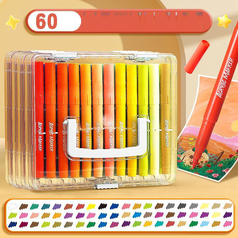 Bút Dạ Acrylic 60 Màu Đầu Mềm