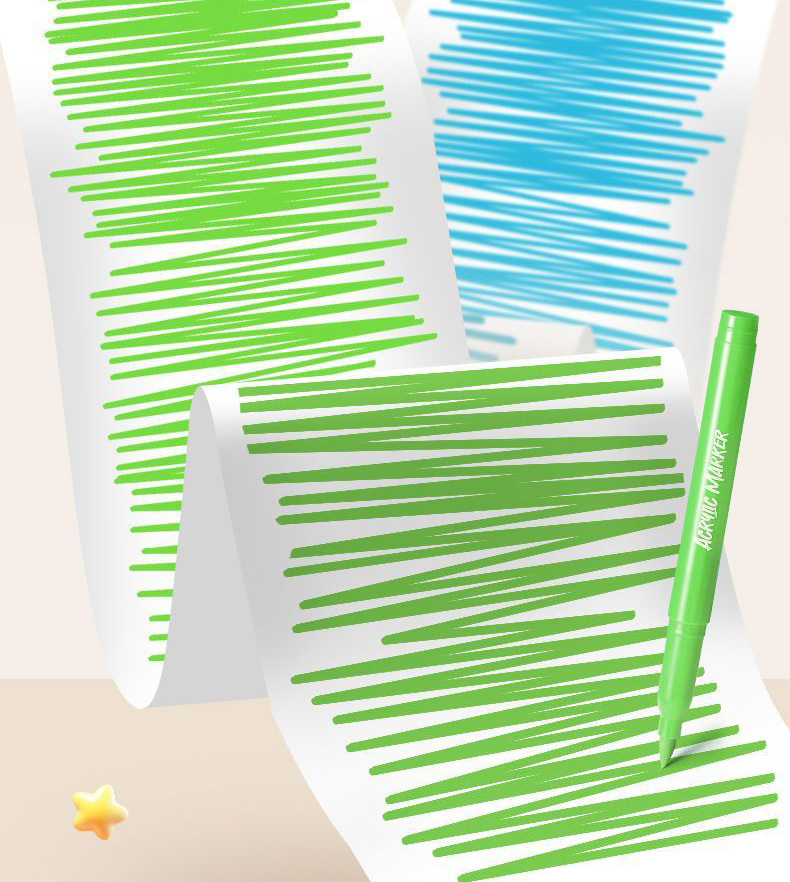 Bút Dạ Acrylic 60 Màu Đầu Mềm