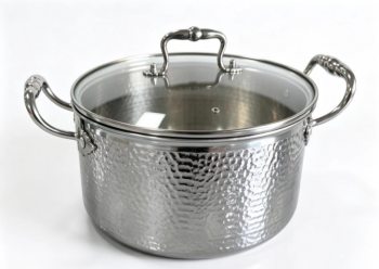 Nồi Inox Cao Cấp 3 Lớp Vân Búa 26x12cm