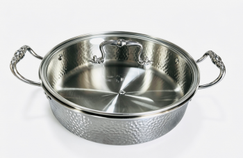 Nồi Inox Cao Cấp 3 Lớp Vân Búa 28x8cm